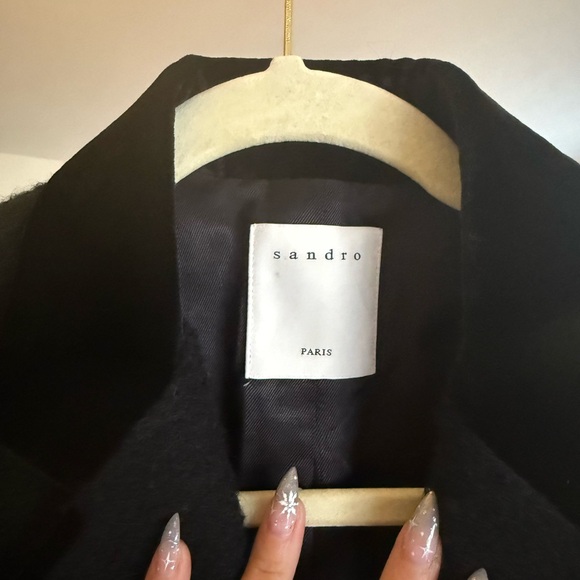 Like New Sandro Black Double-Breasted Jacket - Picture 3 of 5